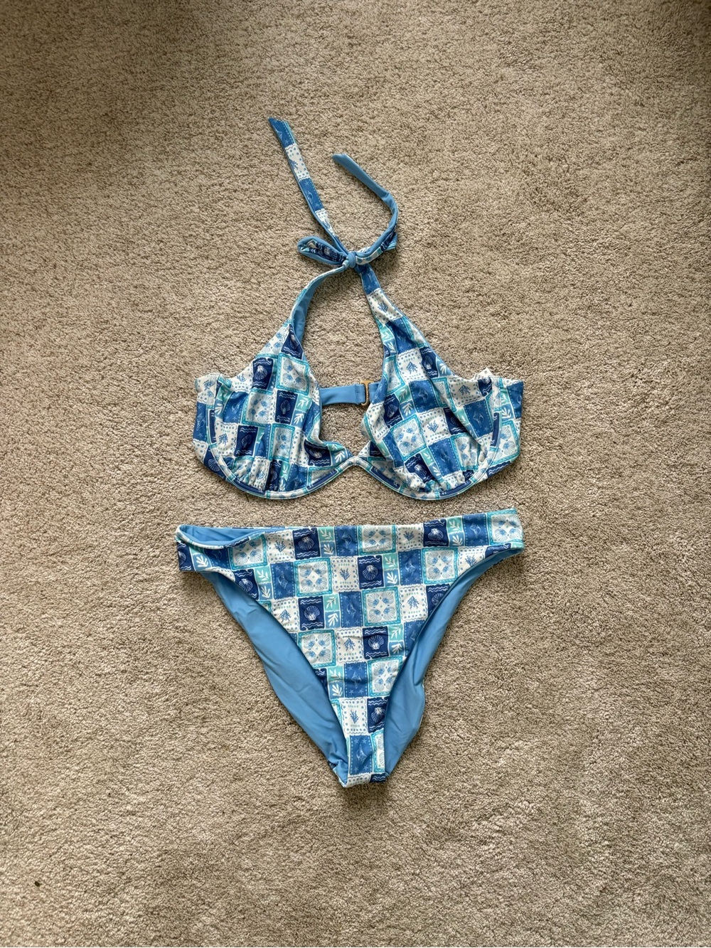 NWT Hollister Blue and White Bikini Set
